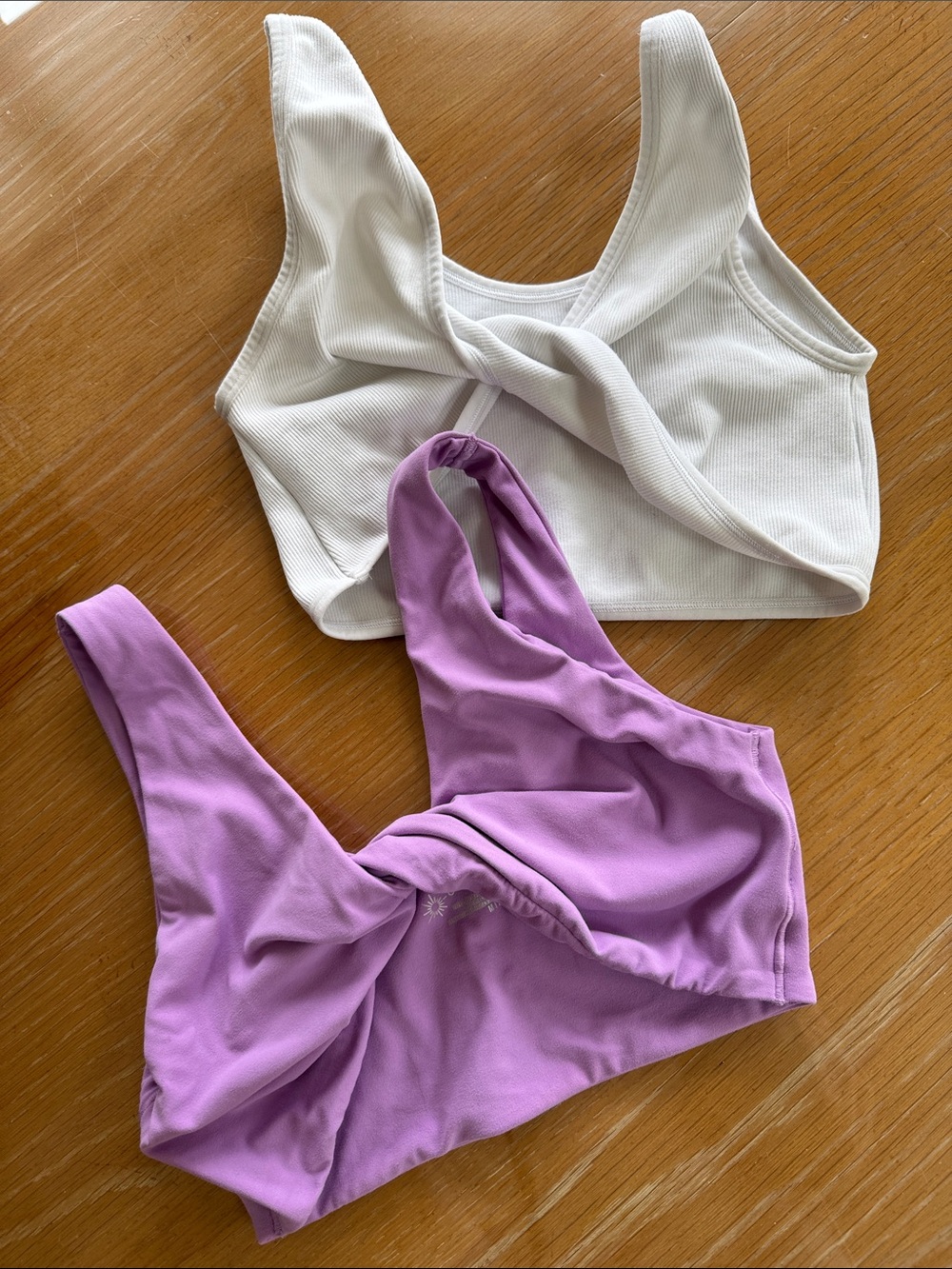 Aerie Reversible Sports Bras- White and Purple! Set of Tops Size Medium